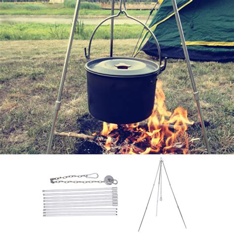 Outdoor Picnic Cooking Tripod Hanging Pot Durable Portable Campfire