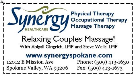 Relaxing Couples Massage 1 Synergy Healthcare