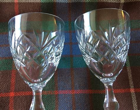 2 Edinburgh Crystal Sherry Glasses Con Made In Edinburgh Etsy