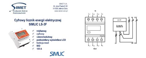 Licznik Energii Elektrycznej Fazowy A A Mid Simet Simlic Ls F