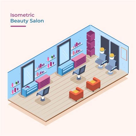 Free Vector Isometric Beauty Salon