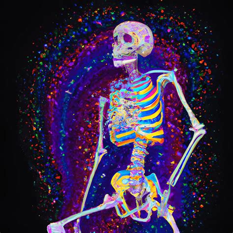 Skeleton Painting With Galaxy Background · Creative Fabrica