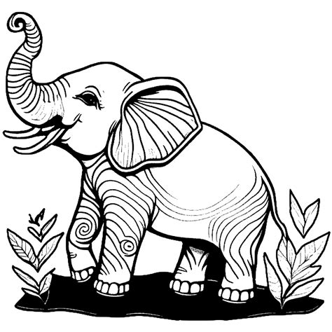 Elephant Coloring Page · Creative Fabrica