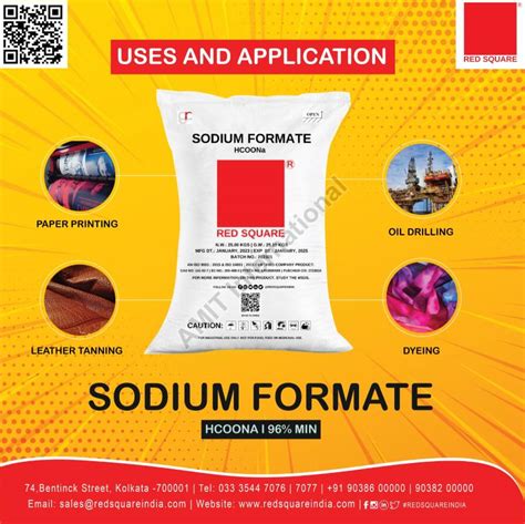 Red Square White Hcoona Powder Sodium Formate For Industy Grade