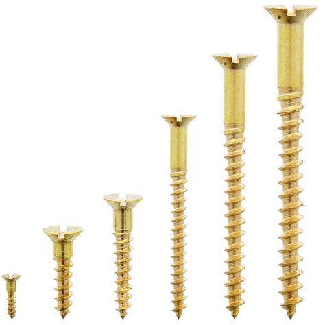 SOLID BRASS WOOD SCREWS Countersunk Slotted Woodscrew 5 500 ALL GAUGES