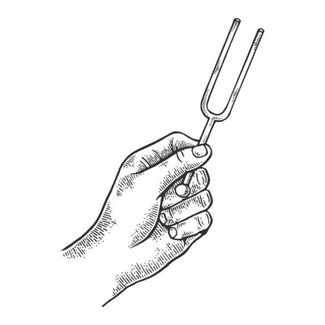 Premium Vector Tuning Fork Engraving Vector Illustration