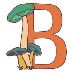 Fungi Color Stroke Alphabet B Png Svg Design For T Shirts