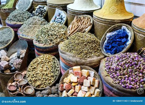 Spices In The Market In Marrakech Morocco Photo As Background Stock