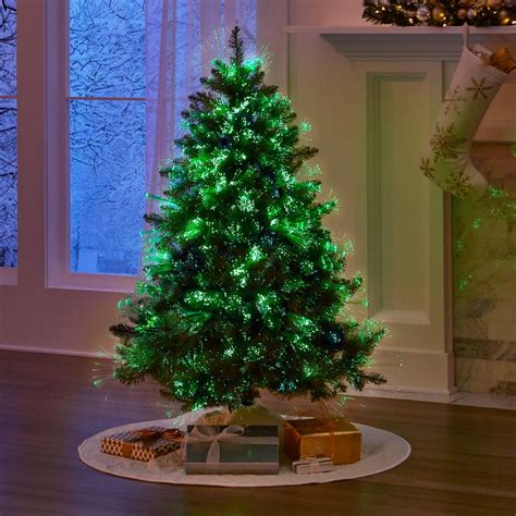 The Fiber Optic Light Show Tree Hammacher Schlemmer