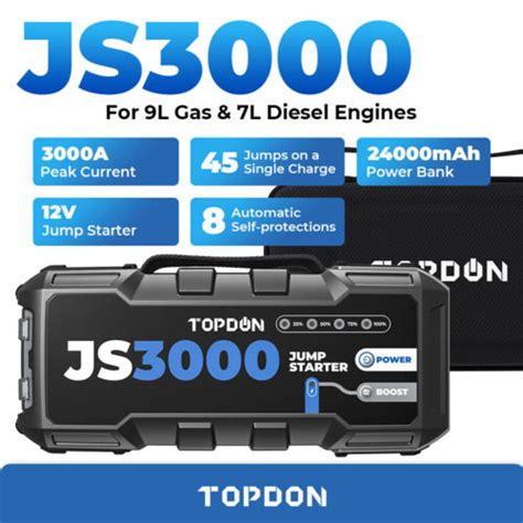 Topdon Js Car Jump Starter Battery Charger Booster Power Bank