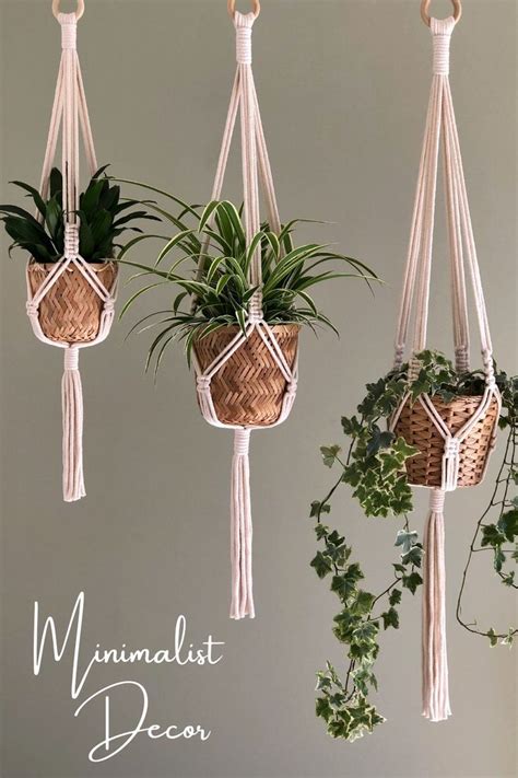 Modern Macrame Plant Hanger Indoor Hanging Planter Minimalist Decor Eco