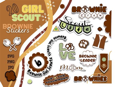 Brownie Girl Scout Png Girl Scout Clipart Planner Stickers Girl