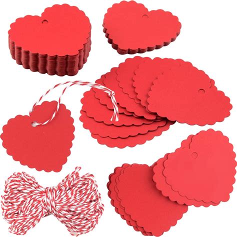 Tuparka Pcs Red Valentine Gift Tags Kraft Paper Gift Tags Heart