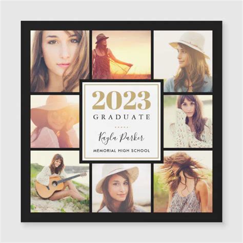 8 Photo Magnetic Graduation Announcement Cards Zazzle