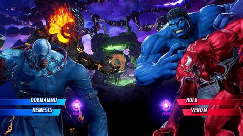 Dormammu And Nemesis Vs Blue Hulk And Red Venom Very Hard Marvel Vs Capcom 4k Uhd Gameplay