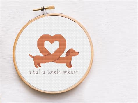 Lovely Wiener Cross Stitch Pattern Dachshund Cross Stitch Etsy