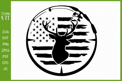 Deer Hunting American Flag Svg Graphic By Seleart Creative Fabrica