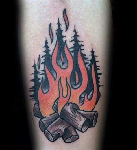 50 Campfire Tattoo Designs for Men