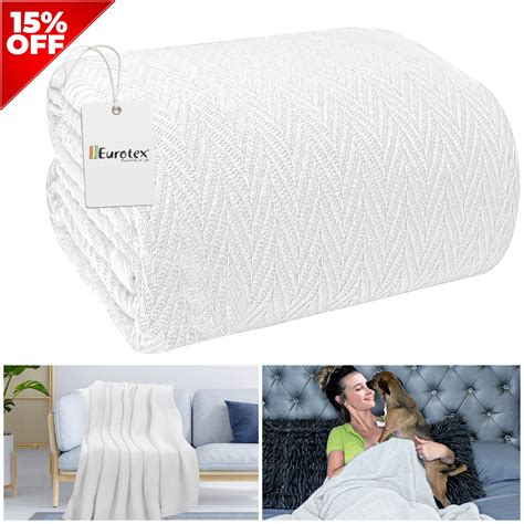 Eurotex Premium Cotton Blankets for Queen Size Bed | All-Season 100% ...