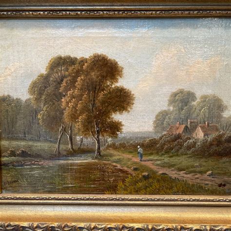 Antique Georgian Early Victorian Landscape Oil Painting With Etsy