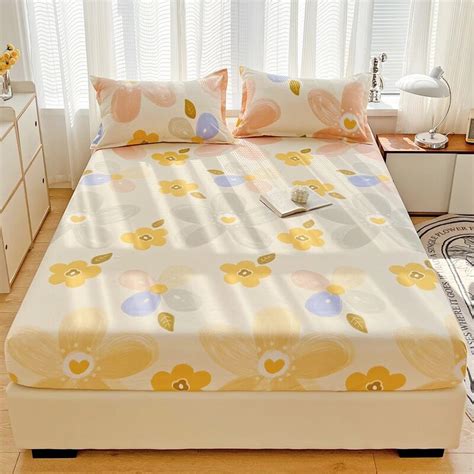 New On Product1pc 100 Polyester Printed Fitted Sheet Mattress Set Cover