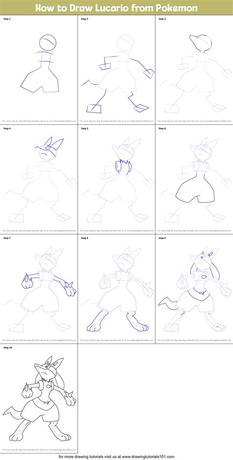 How To Draw Lucario From Pokemon Pokemon Step By Step