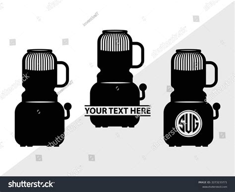 Blender Svg Monogram Vector Illustration Silhouette Stock Vector
