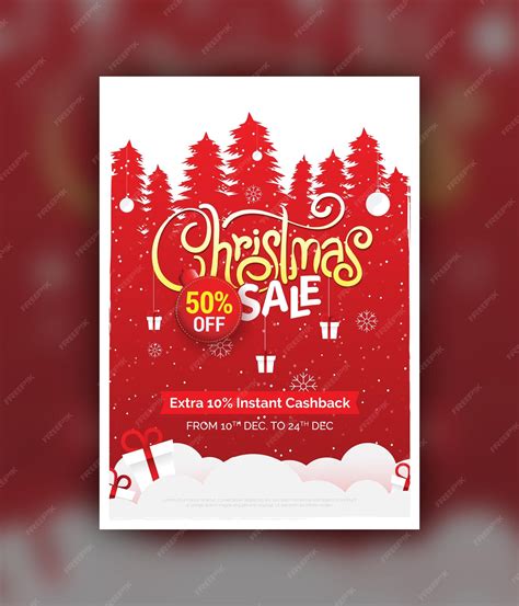 Premium Vector Christmas Sale Flyer Template