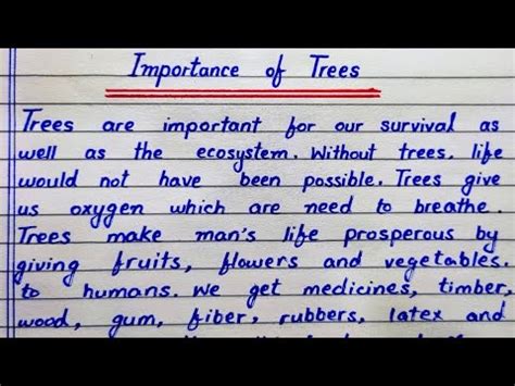 Essay On Importance Of Trees In English Short Paragraph On Importance