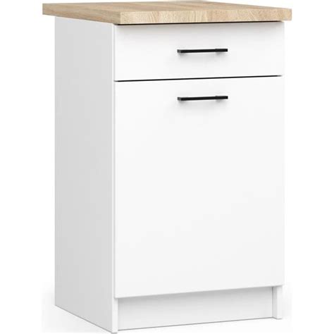 Meuble De Cuisine Bas Akord S Oliwia Modulable Blanc Cm Porte