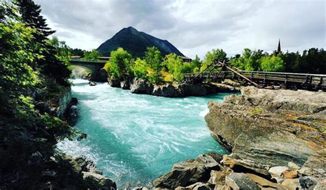 The log bridge in Lom National Park Village - Bridge in Lom, Lom - Jotunheimen