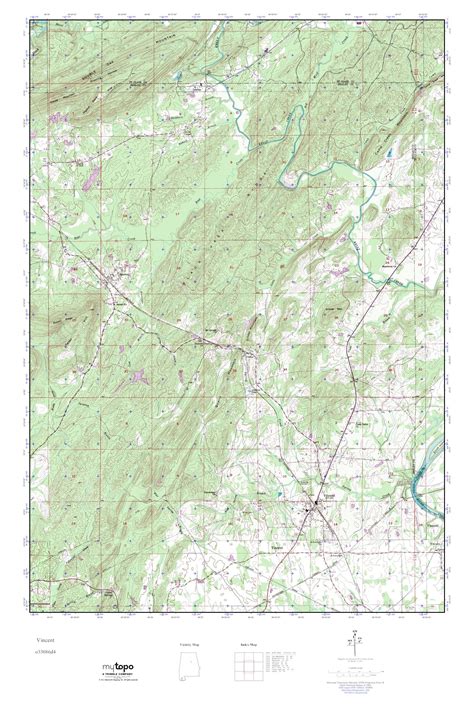 Mytopo Vincent Alabama Usgs Quad Topo Map