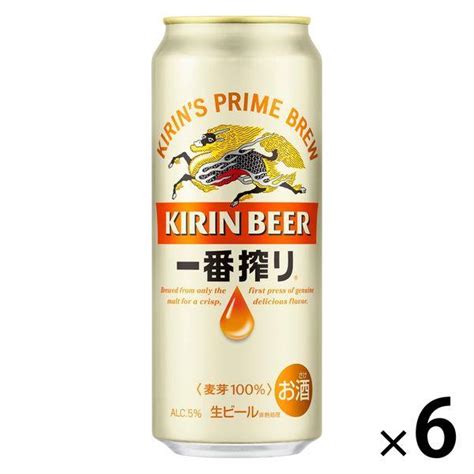 ビール 缶ビール 一番搾り 500ml 1パック6本入 キリンビール Kb2023 9717105lohaco Yahoo店