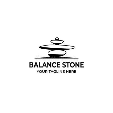 Balance Stone Logo Vector Illustration Design Vintage Icon Line Stock