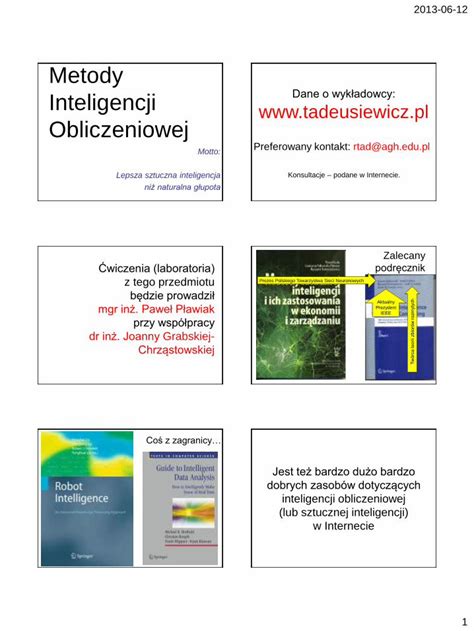 Pdf Metody Inteligencji Obliczeniowej Ze Sztucznej Inteligencji