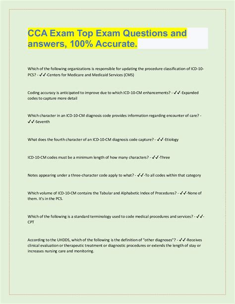 Cca Exam Top Exam Questions And Answers Accurate Browsegrades