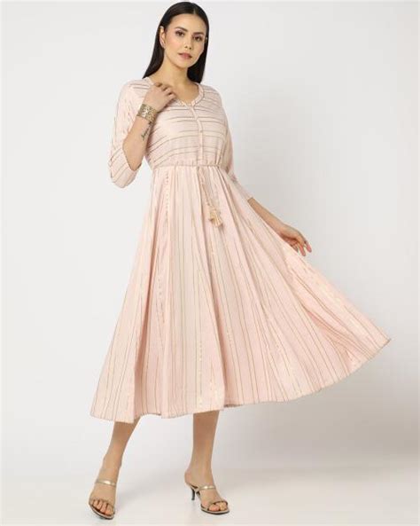 Buy Striped Fit Flare Dress Online At Best Prices In India JioMart