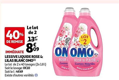 Promo Lessive Liquide Rose Lilas Blanc Omo Chez Auchan Icatalogue Fr