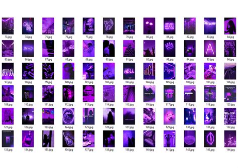 Purple Neon Aesthetic Photo Collage Euphoria Purple Wall Etsy