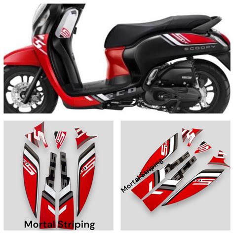 Jual STIKER STRIPING LIS LES POLET BODI MOTOR HONDA SCOOPY FI SPORTY