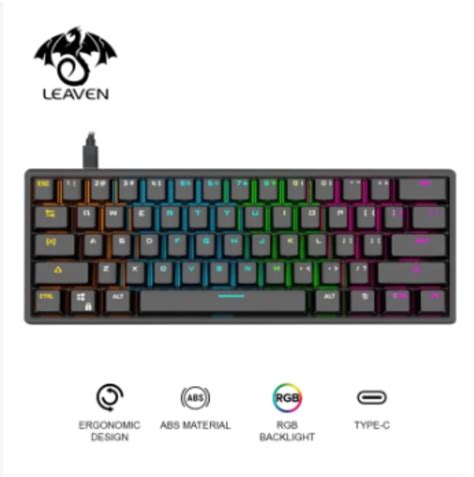 Leaven K Mechanical Keyboard Keys Hot Swappable Rgb Backlit