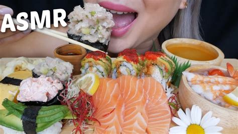 Asmr Sushi Spicy Caterpillar Roll Assorted Nigiri Salmon Sashimi