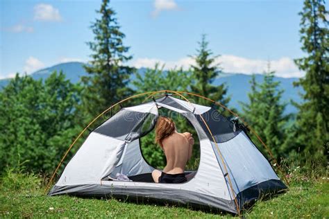 Attractive Naked Woman In Camping Stock Image Image Of Camping