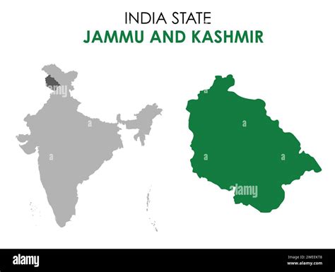 Jammu And Kashmir Map Of Indian State Jammu And Kashmir Map Vector Illustration Stock Vector