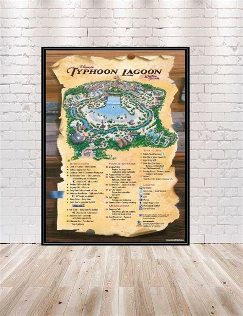 Typhoon Lagoon Map Poster Walt Disney World Poster Disney Map Poster ...