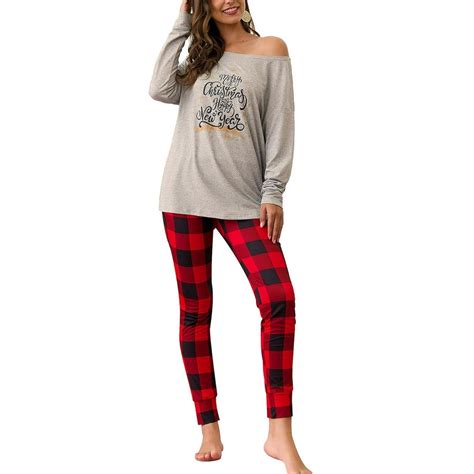 Bellella Plus Size Women Christmas Pajamas Nightwear Ladies Girls Off