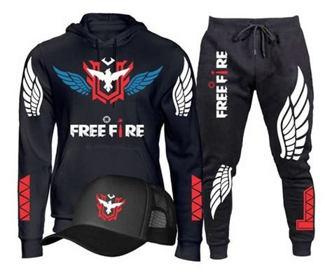 Conjunto Moletom Bon Free Fire Angelical Infantil Adulto Roupas