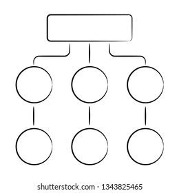 Hand Drawn Flow Chart Diagram Organization Stock Vector Royalty Free