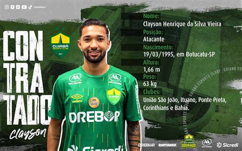 Clayson é anunciado oficialmente como reforço do Cuiabá