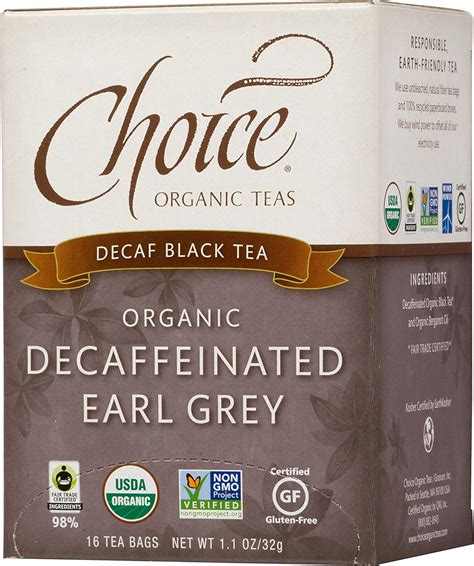 Choice Organic Teas Black Tea Decaffeinated Earl Grey Bags Fresh